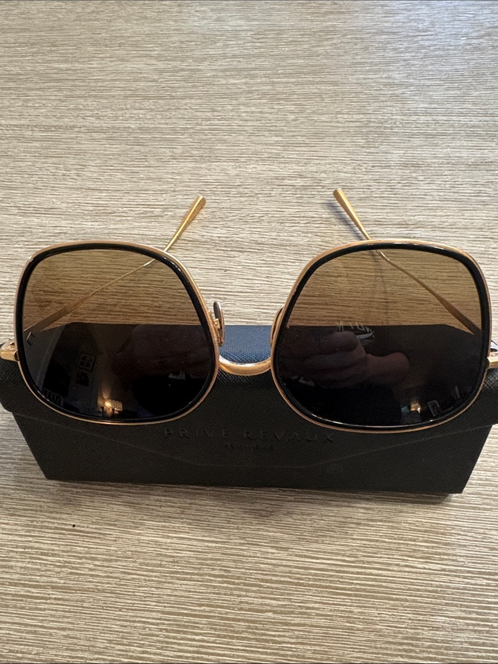Women's Square Gold Frame Sunglasses with Brown Lenses titanium polarized